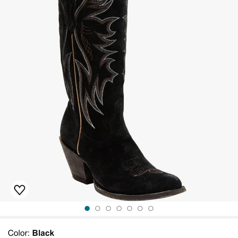 Black Embroidered Cowboy Boots